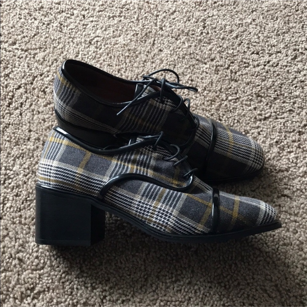 NWOT Jeffrey Campbell Plaid Loafers